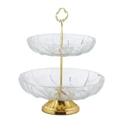 Serviteur Fruits En Verre Avec 2 étages -GourmetHome Soldes Magasin 01a372578ce24df087a56169a9a73cd2