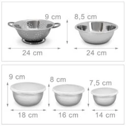 Lot De 5 Pièces Bols Acier Inoxydable -GourmetHome Soldes Magasin 04700c30ecbf47f3a22cf59de7b0b02c