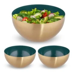Saladier Vert-doré En Lot De 3