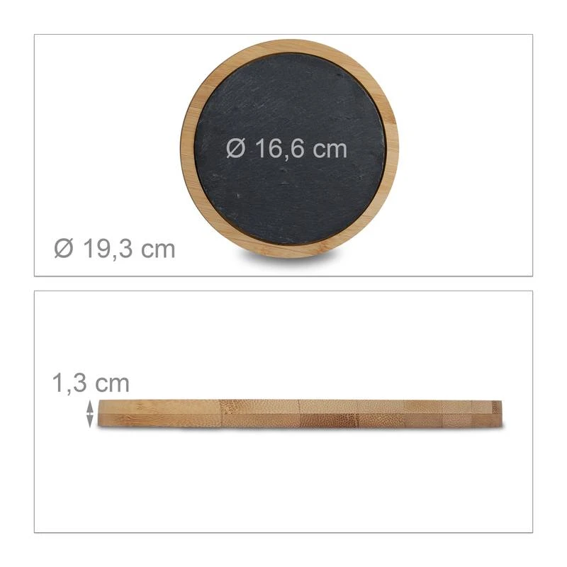 Plateau Rond De Service Bambou Ardoise 4 Plateau Rond De Service Bambou Ardoise – Image 4