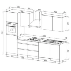 Cuisine équipée Melano II (9 éléments) 35 Cuisine équipée Melano II (9 éléments) -GourmetHome Soldes Magasin 1000269050 230609 500 SKETCH DETAILS P000000001000269050 sketch