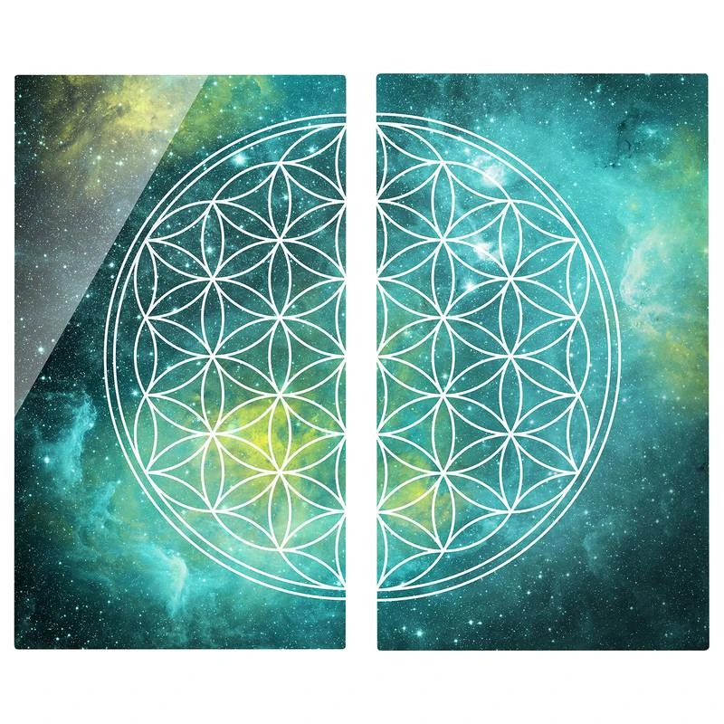 Protège-plaque De Cuisson Fleur De Vie 1 Protège-plaque De Cuisson Fleur De Vie