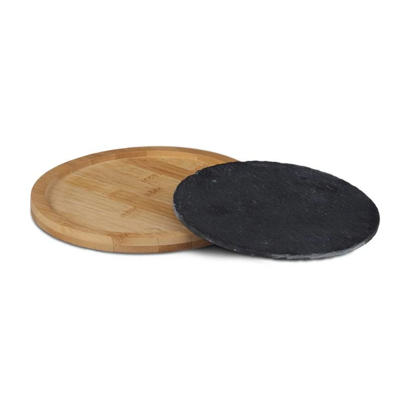 Plateau Rond De Service Bambou Ardoise 2 Plateau Rond De Service Bambou Ardoise – Image 2