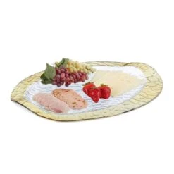Plat De Service Ovale Avec Bord Doré -GourmetHome Soldes Magasin 1785e3ee72ac40c7ba9bc15dc959613e