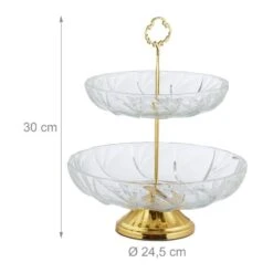 Serviteur Fruits En Verre Avec 2 étages -GourmetHome Soldes Magasin 26b4bfb7fd7b43a8a066c889af14cb59