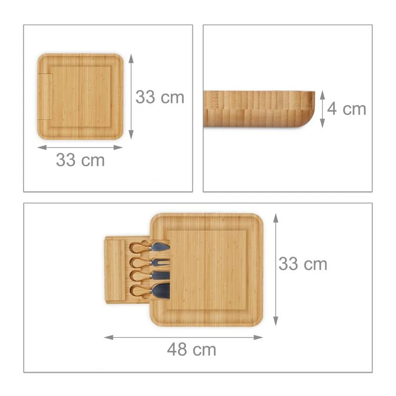 Plateau Fromage Bambou & Lot 4 Couverts 8 Plateau Fromage Bambou & Lot 4 Couverts – Image 8