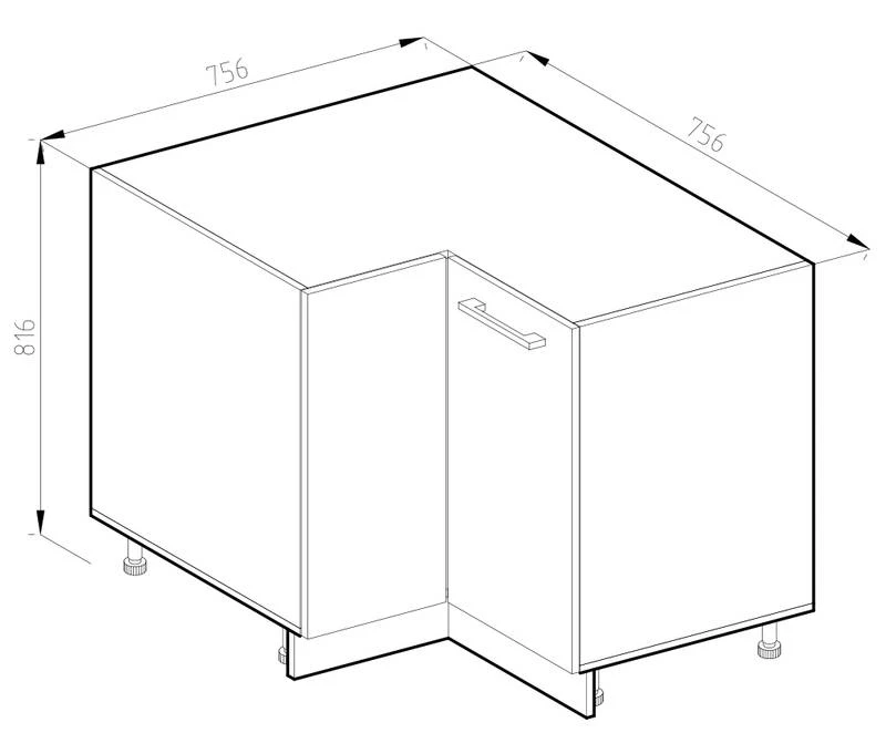 Meuble Bas D'angle R-Line 87cm 8 Meuble Bas D'angle R-Line 87cm – Image 8