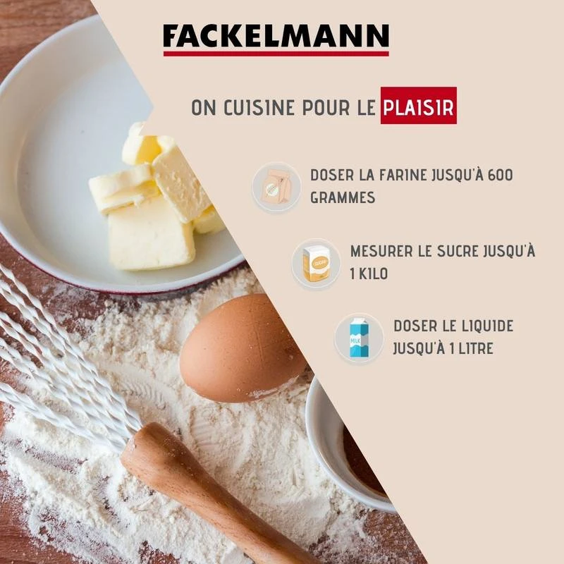 Verre Doseur Fackelmann 2 Verre Doseur Fackelmann – Image 2