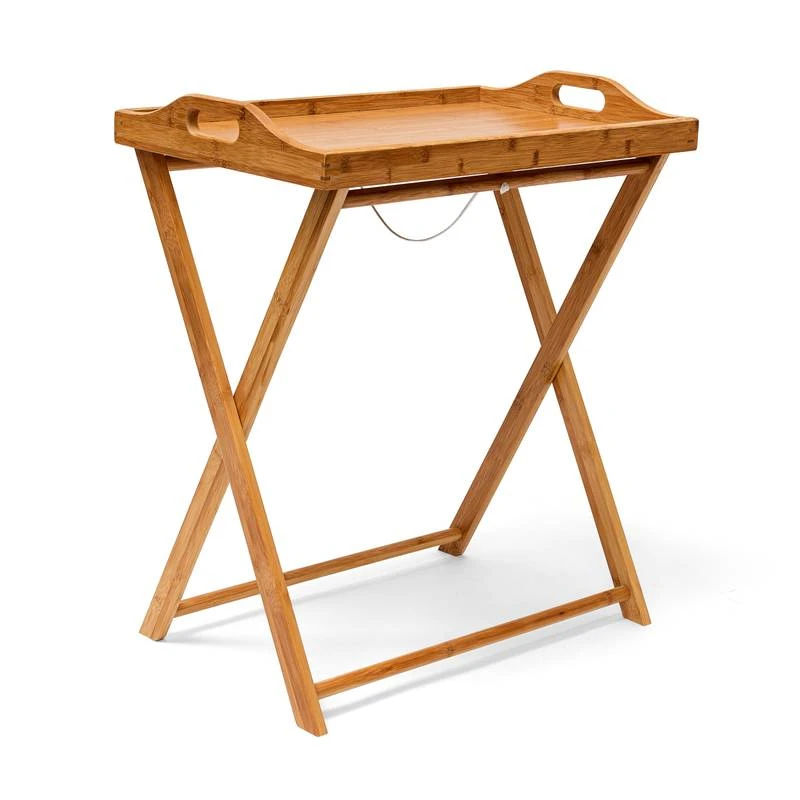 Table D'appoint Pliante Pliable Bambou 3 Table D'appoint Pliante Pliable Bambou – Image 3