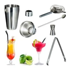 Lot De 4 Kits Cocktail 5 Pièces Inox Bar