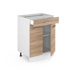 Meuble Bas R-Line 60cm Sonoma/blanc 7 Meuble Bas R-Line 60cm Sonoma/blanc -GourmetHome Soldes Magasin 452484c8f958477593314960f55dfb21