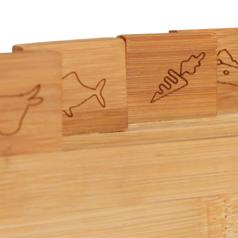Set 4 X Planche à Découper Bambou&Socle 4 Set 4 X Planche à Découper Bambou&Socle – Image 4