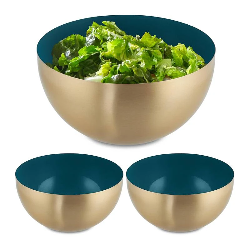 Saladier Rouge-doré En Lot De 3 15 Saladier Rouge-doré En Lot De 3 – Image 15