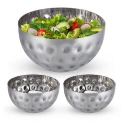 3x Saladiers Argentés Ø 20 Cm