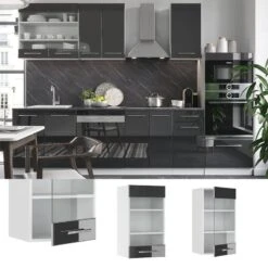 Meuble Haut Vitré Fame Blanc Brillant -GourmetHome Soldes Magasin 5783575e8eee40489579fae7abd35d56