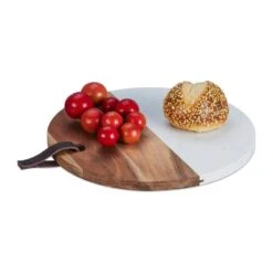 Planche à Découper Ronde Bois & Marbre