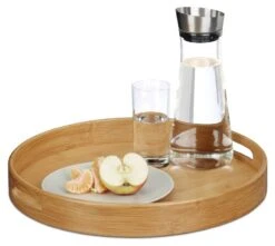 Plateau De Service Rond En Bambou