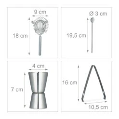 Lot De 4 Kits Cocktail 5 Pièces Inox Bar -GourmetHome Soldes Magasin 69dc8c5fbcb84d838017ad543a029a83