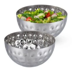 2x Saladiers Argentés Ø 25 Cm