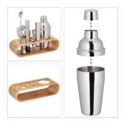 Kit à Cocktail 9 Pièces Avec Support -GourmetHome Soldes Magasin 72a11e2e85834bfcaac7cf2d261698c9