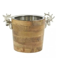 Seau à Champagne Cerf En Bois Et Alu -GourmetHome Soldes Magasin 72f0d82166a24dcc99e3c367a87666de