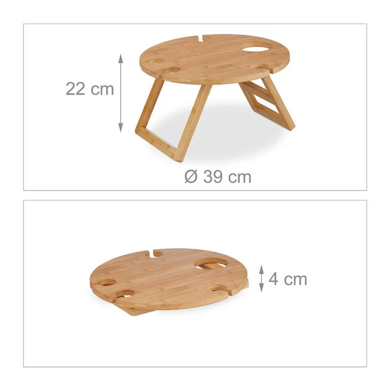 Mini-table Portative Ronde En Bambou 7 Mini-table Portative Ronde En Bambou – Image 7
