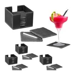 32x Dessous De Verre Ardoise