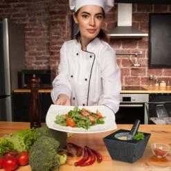 Mortier Carré Et Pilon En Granit -GourmetHome Soldes Magasin 7fc291a0282f4b46863232994a502aec