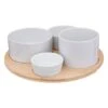 Saladiers Sur Plateau En Bambou, 4 Pcs