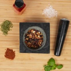 Mortier Carré En Granit Avec Pilon -GourmetHome Soldes Magasin 8570908a9dd04d73a7288fc98102ce09