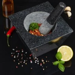 Mortier Carré Et Pilon En Granit -GourmetHome Soldes Magasin 91738c94dff1496fb43fc5077b788db6