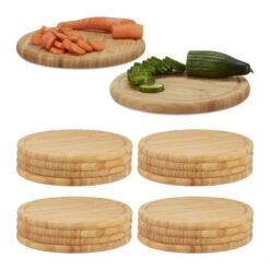 Planche à Découper Bambou 30cm Set De 18