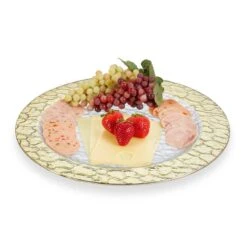 Plat De Service Avec Bord Doré -GourmetHome Soldes Magasin a19a2b3db0614d518d3e99a4314ff05d