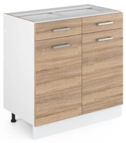 Meuble Bas R-Line 80cm Sonoma/blanc