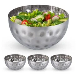 4x Saladiers Argentés Ø 20 Cm