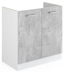 Meuble Sous évier R-Line Béton/blanc
