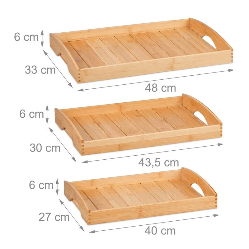 Plateau De Service En Lot De 3 8 Plateau De Service En Lot De 3 – Image 8