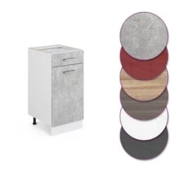 Meuble Bas R-Line 40cm Béton/blanc -GourmetHome Soldes Magasin be8263faf41e4070b331386f3133dc81