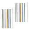 Lot De 12 Pailles En Verre Multicolores