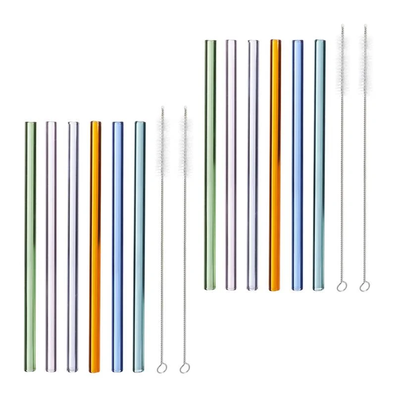 Lot De 12 Pailles En Verre Multicolores 1 Lot De 12 Pailles En Verre Multicolores