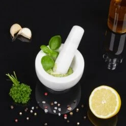 Petit Mortier En Marbre Avec Pilon -GourmetHome Soldes Magasin ce57901fdcb746e3808afed6b44ae457