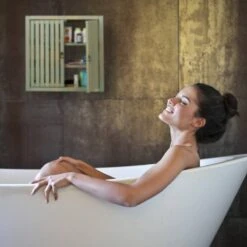 Placard Mural Vintage En Bambou Vert -GourmetHome Soldes Magasin e3fa183105154fe183f6745940c03c78